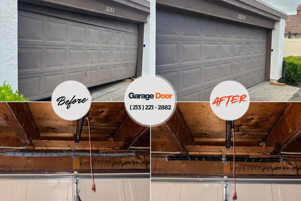 Before and after: garage door repair Highspire, PA